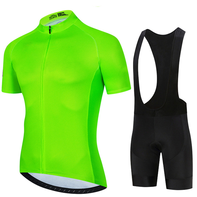 Cycling Gear Jersey - Fluor zierend grün 2024 einfarbig Männer
