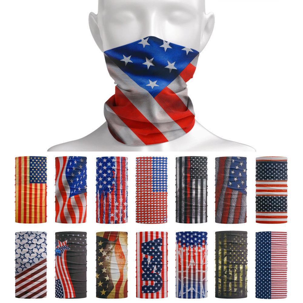 Cycling Gear Men - Sonnenschutzschal mit USA-Flaggenmuster, Mehrzweck-Wander-Stirnband, Angeln, Radfahren,