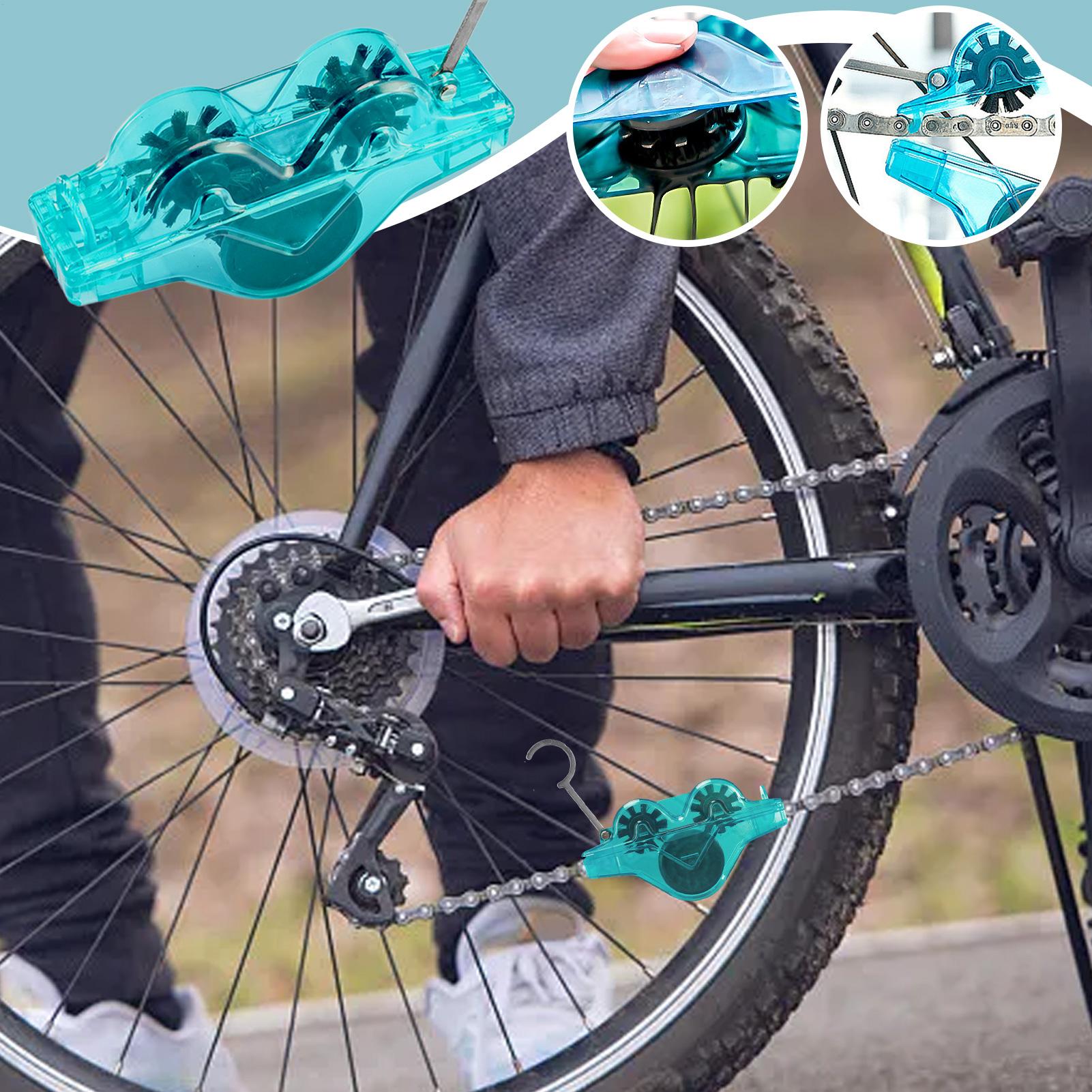 Cycling Gear Men - Fahrradkettenreiniger Fahrradzubehör mit 360-Grad-Bürsten Fahrradgetriebereiniger Kettenreinigungswerkzeug