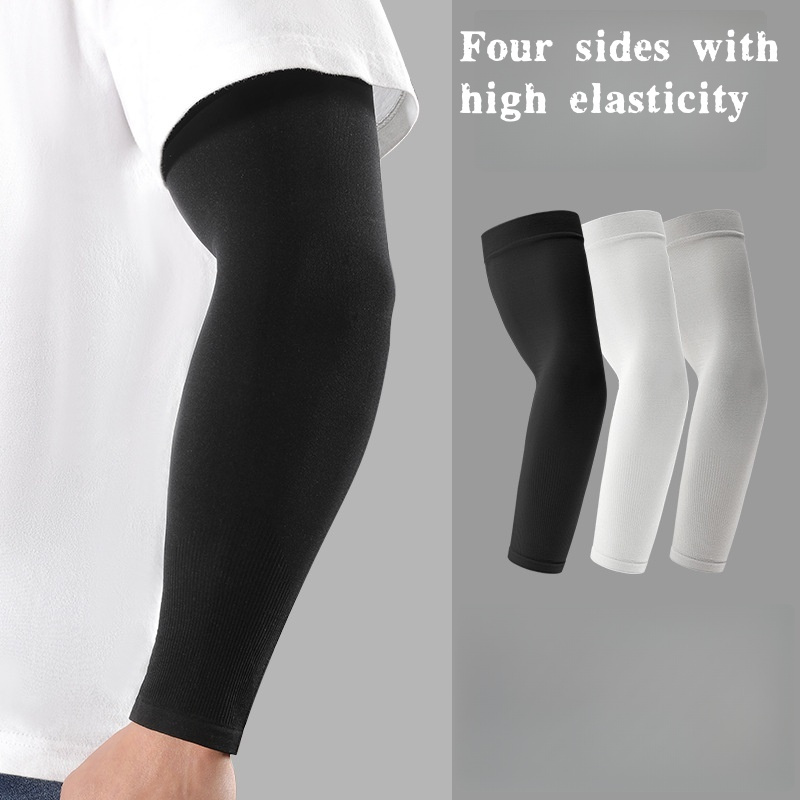 Cycling Gear Men - 2 Stück Eisseiden-Armstulpen, atmungsaktiver UV-Schutz für