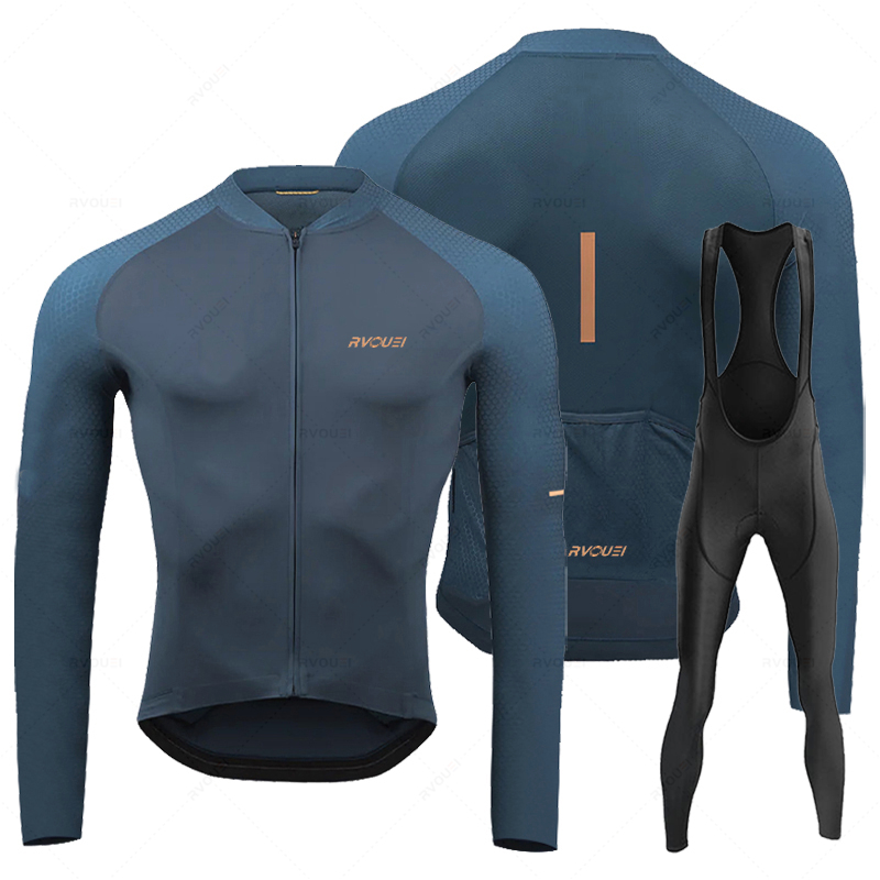 Cycling Gear Leaderboard - Rvouei Atmungsaktive Langarm Radfahren Jersey Set
