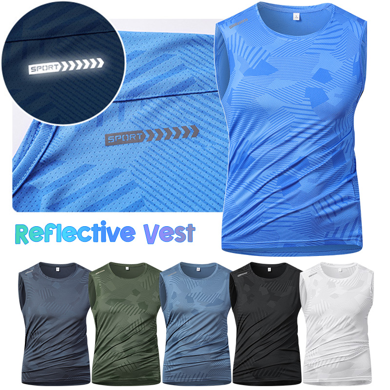 Cycling Gear Vest - Herren Laufweste mit Reflektoren, Atmungsaktive Eisseide