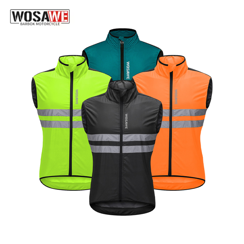 Cycling Gear Vest - WOSAWE Herren Fahrrad-Windbreaker-Weste Leichte Packbare Winddichte