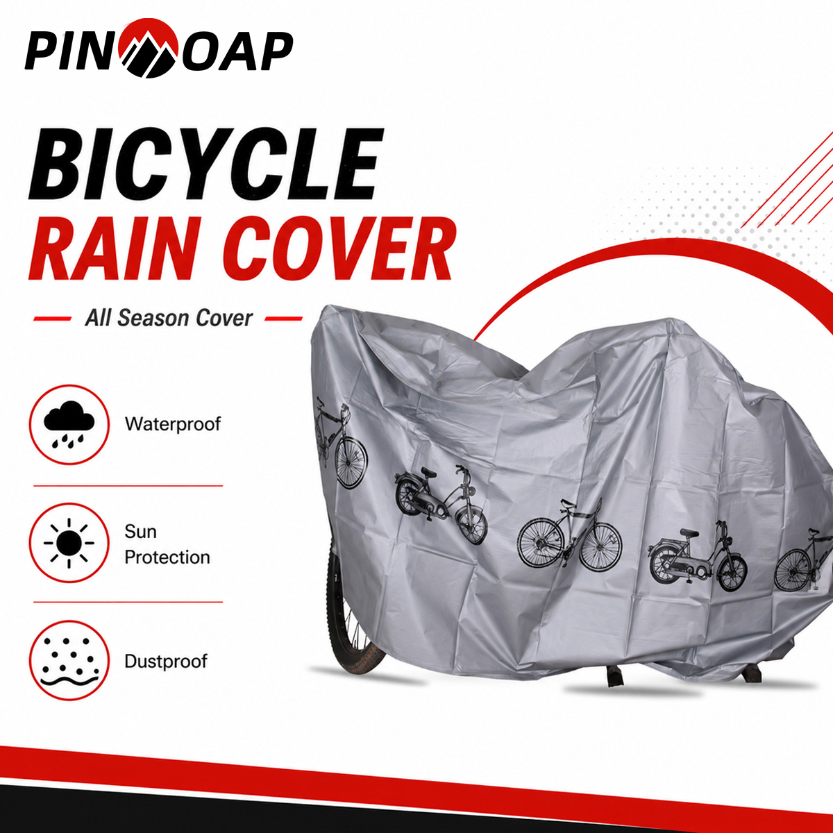 Cycling Gear Organizer Bag - PINMOAP Universelle Fahrrad-Regenhülle, wasserdichte Outdoor-Fahrradabdeckung, staubdicht,