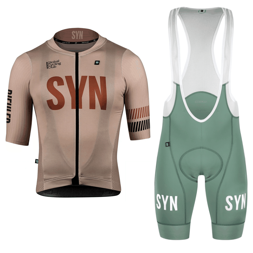 Cycling Gear Leaderboard - Syn braune Fahrrad bekleidung Herren Kurzarm-Rad