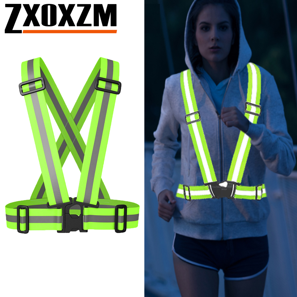 Cycling Gear Vest - 1 Stück Nachtlaufweste, hohe Sichtbarkeit, reflektierend,