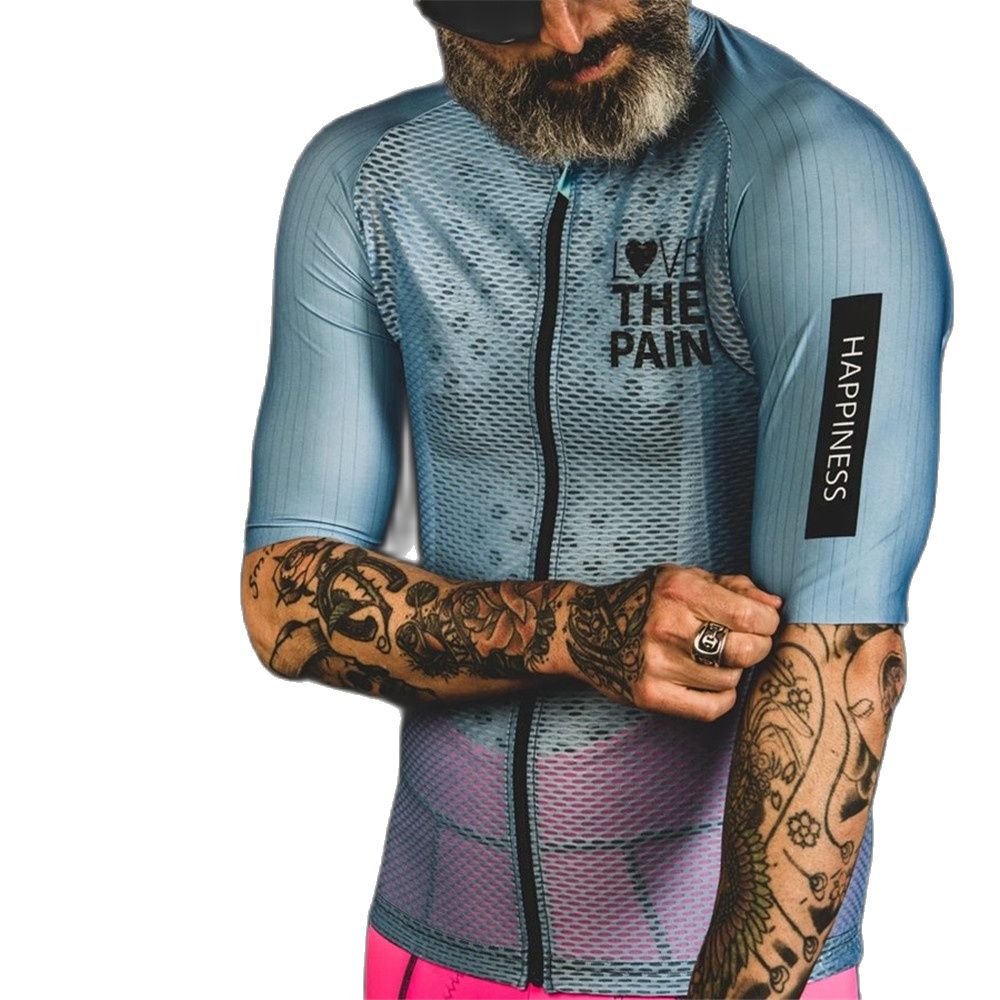 Cycling Gear Vest - Love The Pain Herren-Radtrikot, Sommer, atmungsaktiv,