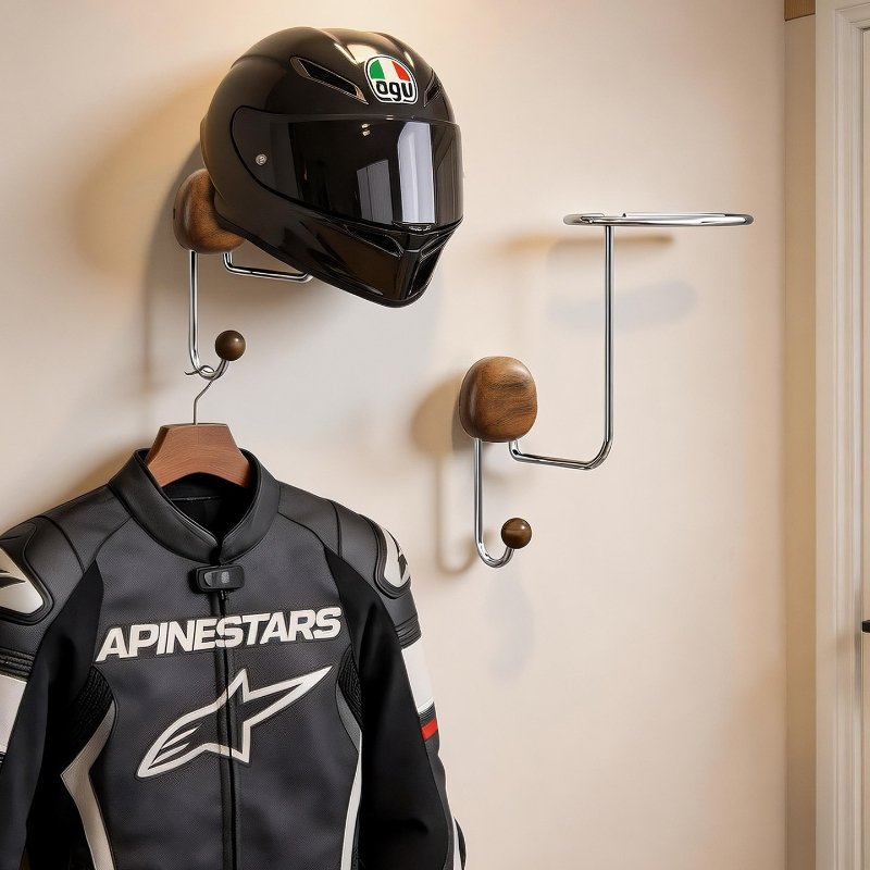 Cycling Gear Display - Wandmontierter Helmaufbewahrungsständer ohne Bohren, robuste Helmaufhängung,