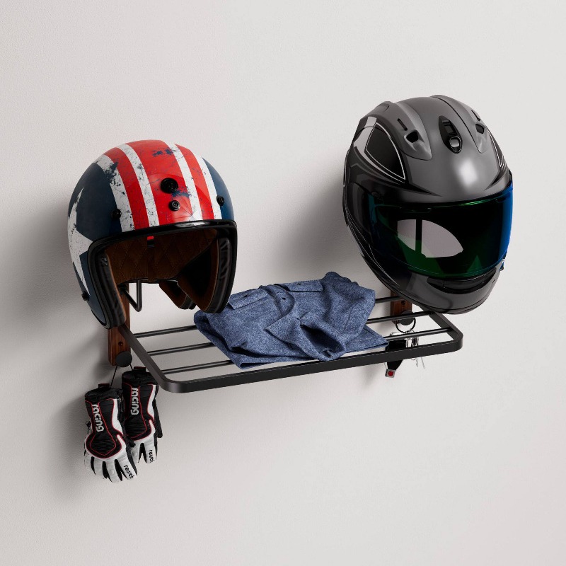 Cycling Gear Shelf - Multifunktionaler Wandhalter für Helme, Sicherheitskappen-Aufhänger, Regal