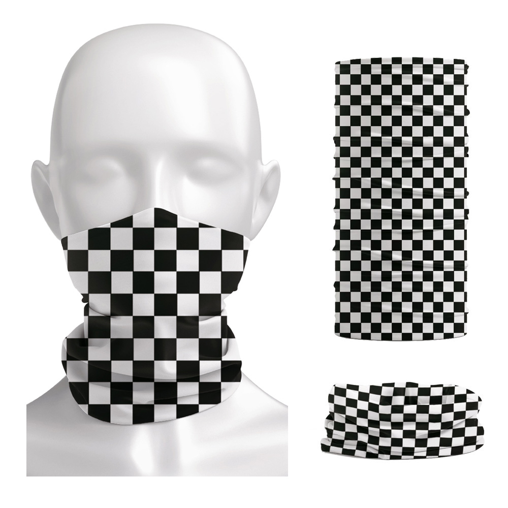 Cycling Gear Men - Kariertes Ska-bedrucktes Stirnband, Halswärmer, Gamasche, Unisex,