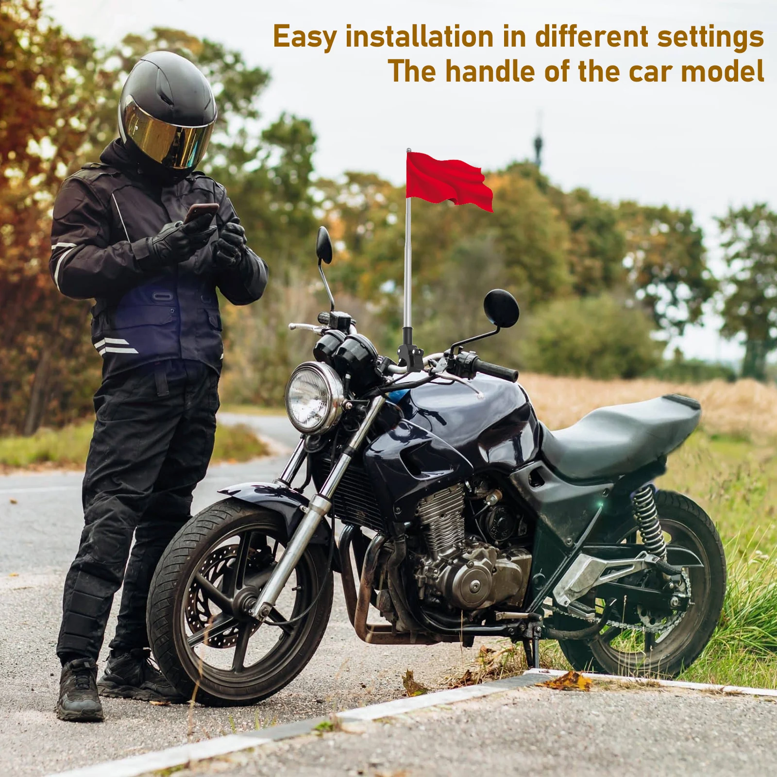 2 Stück Motorrad-Fahnenmast Un – Cycling Gear Shelf Bewertung und Preis
